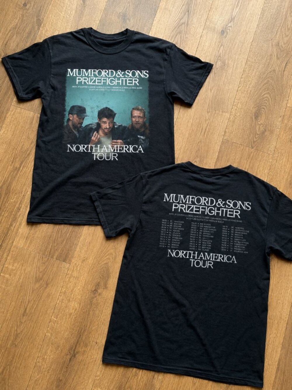 Mumford & Sons Prizefighter North American Tour Dates Reprint T-Shirt